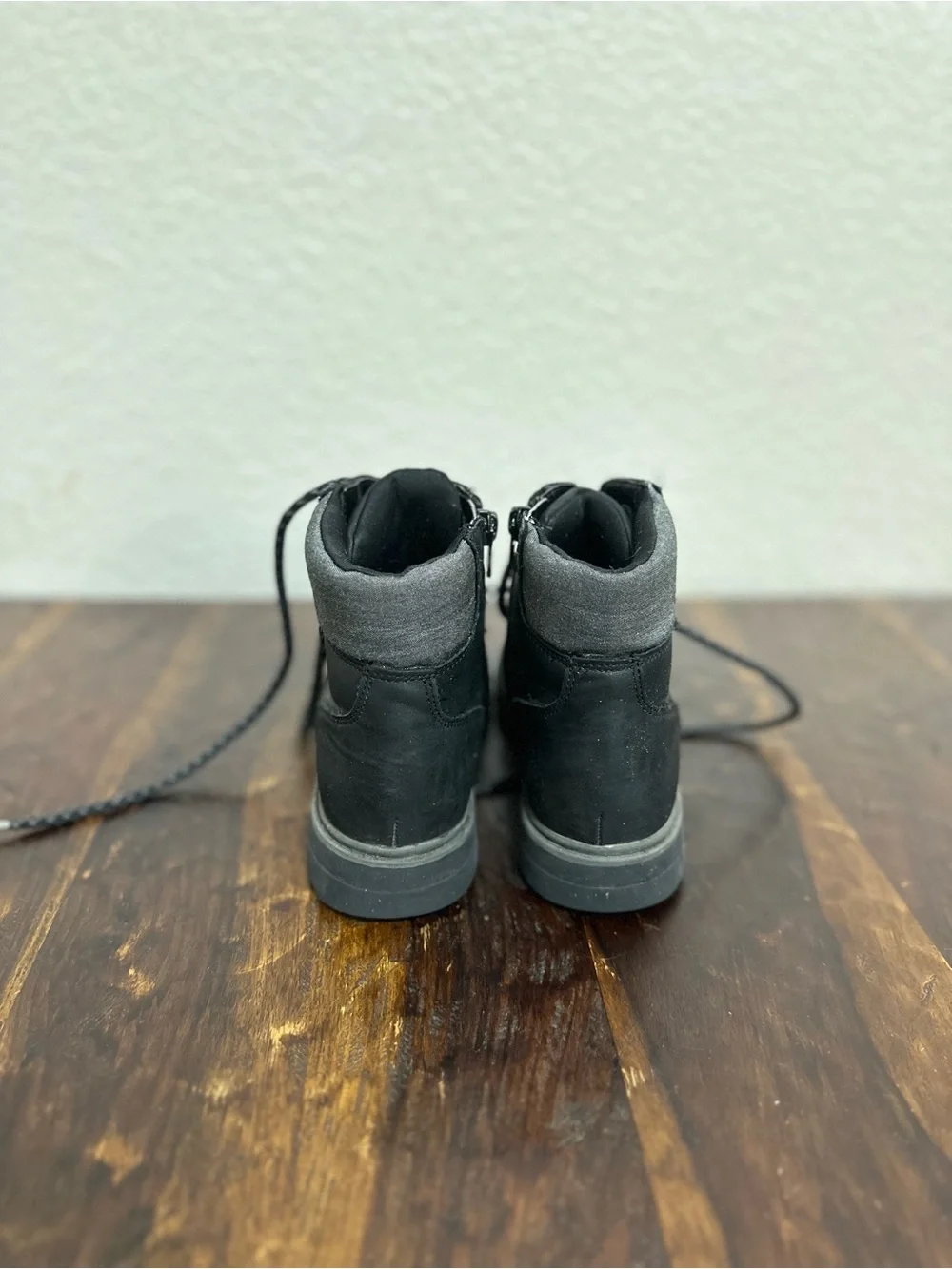 Cat & Jack Black Finch Lace-Up Kids Ankle Boots